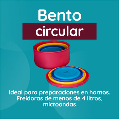 Juego de 4 recipentes Bento redondos